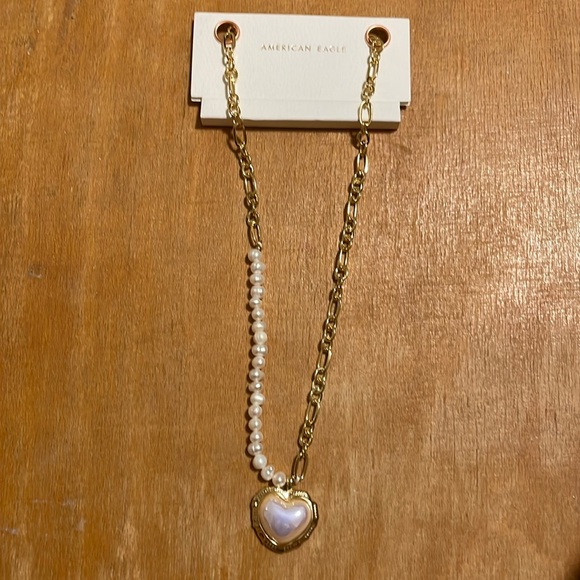 Pearl heart gold necklace - Picture 3 of 4